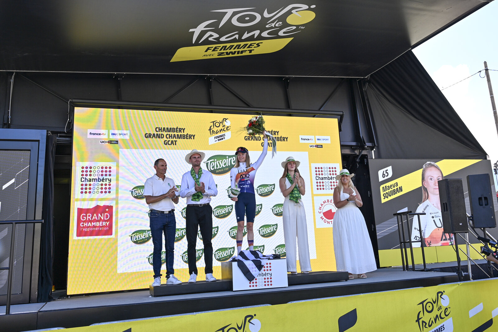 Podium du Tour de France Femmes avec Zwift