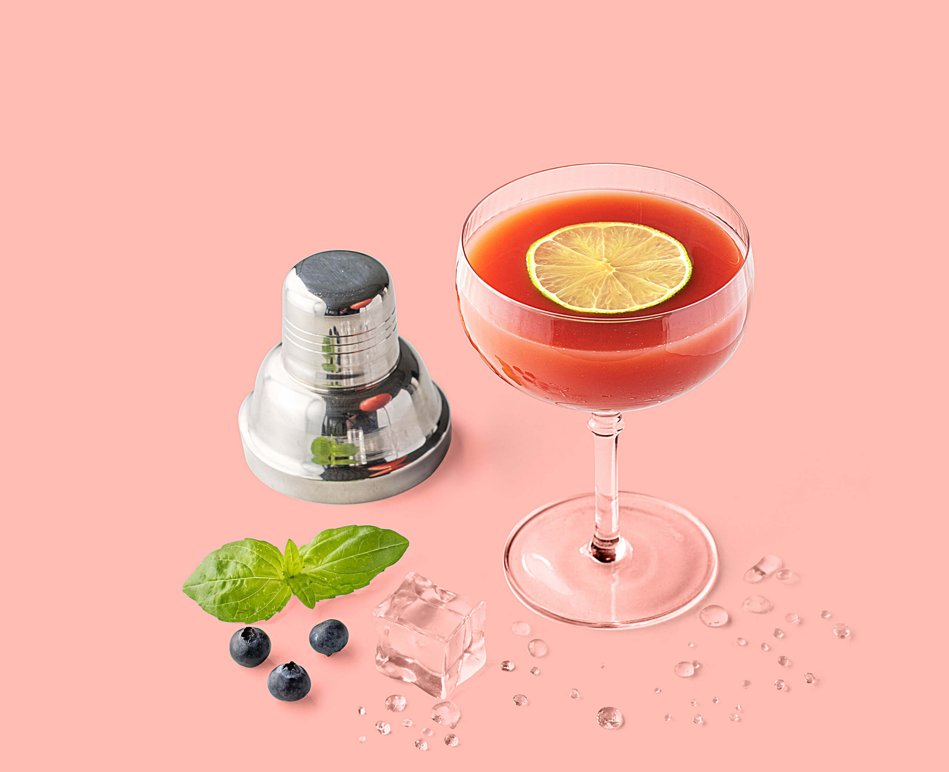 Aromatic Basilic Cocktail sans Alcool et Sirop de Cassis, Framboise, Fruit de la passion