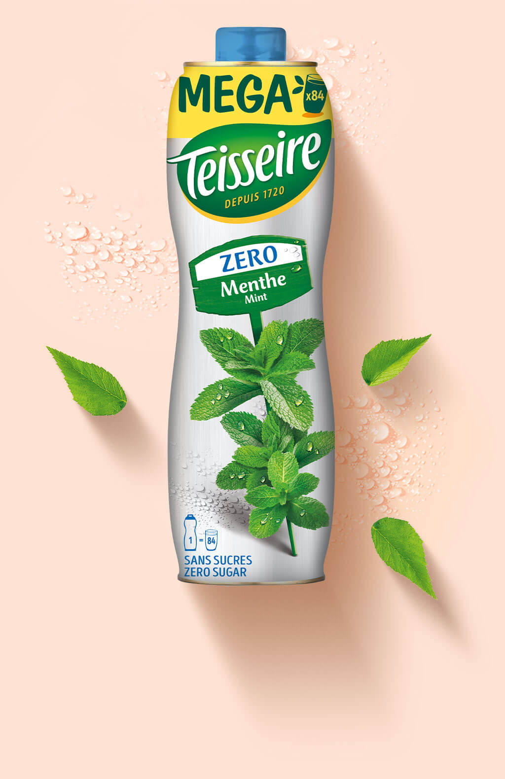 Bidon de sirop mega zero sucres menthe verte Teisseire