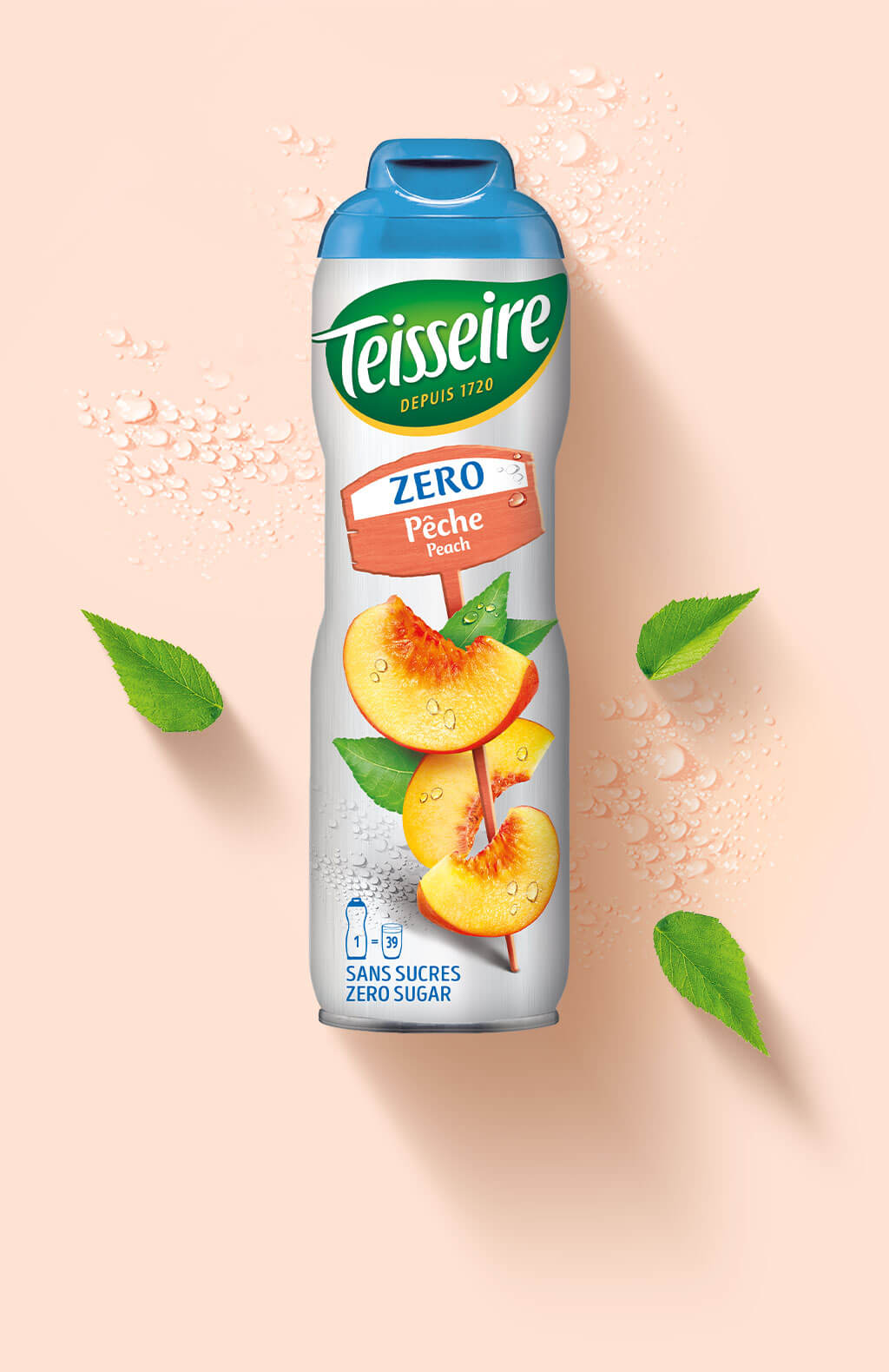 Bidon de sirop zero sucres peche Teisseire Bidon de sirop zero sucres peche Teisseire